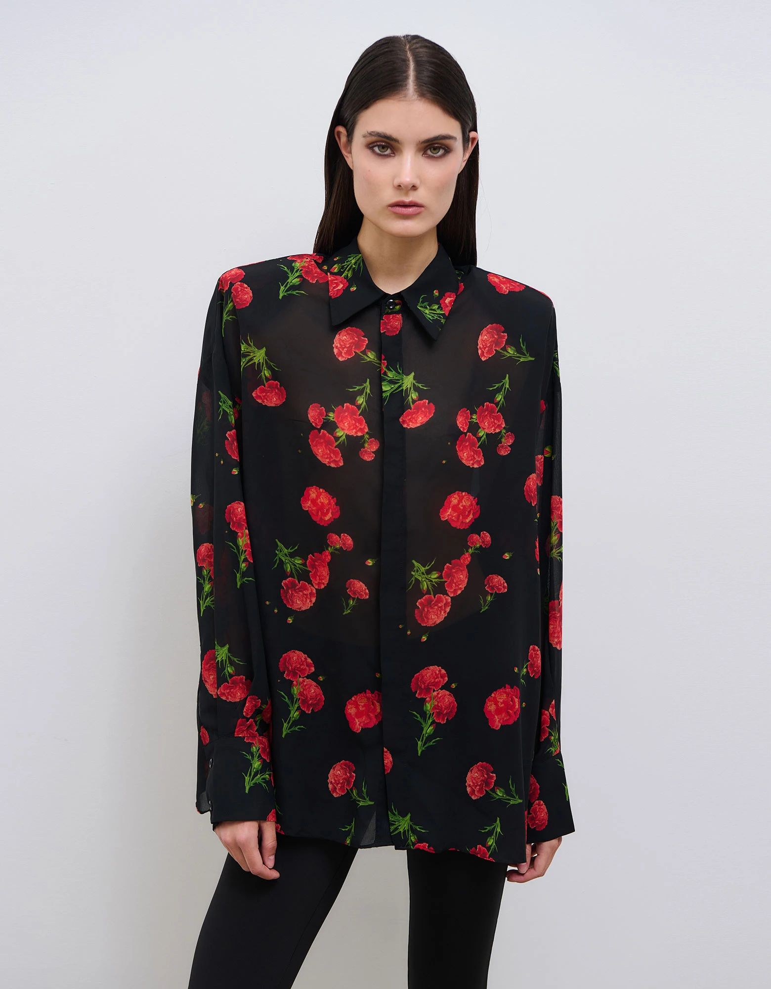 Carnation dream shirt black — Combos Knitwear
